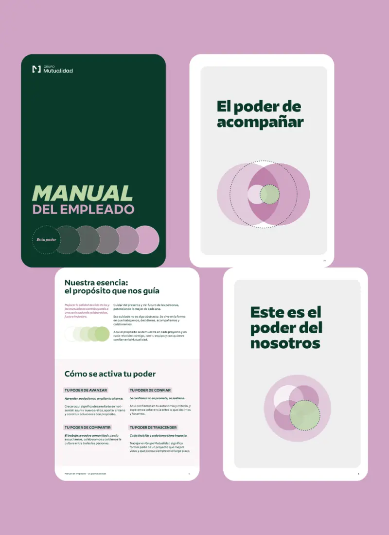 Aplicación editorial de la narrativa interna de Mutualidad